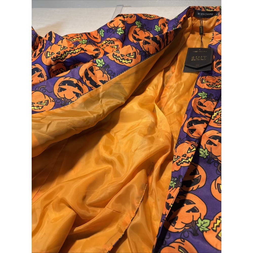 Halloween Suit Men's WeenCharm Size L- Pant Approx 32 Waist- Coat 18 In Pit-pit - Picture 5 of 6